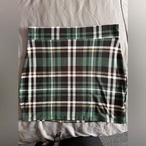 Fashion Nova Green Plaid Pencil Skirt